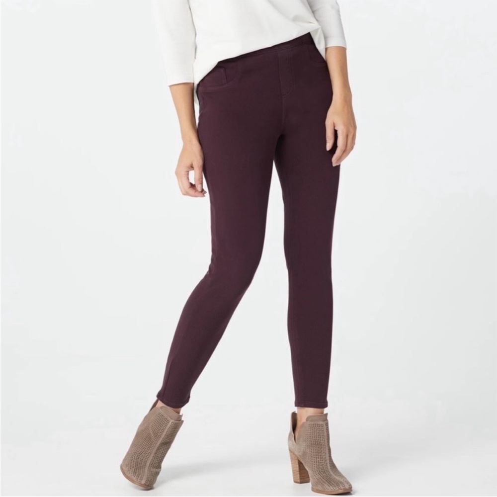 SPANX High Waisted Jegging Medium 6 8 plum purple high rise skinny jeans 2066